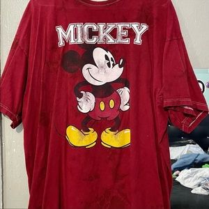 Red Tie Dyed Mickey Mouse shirt